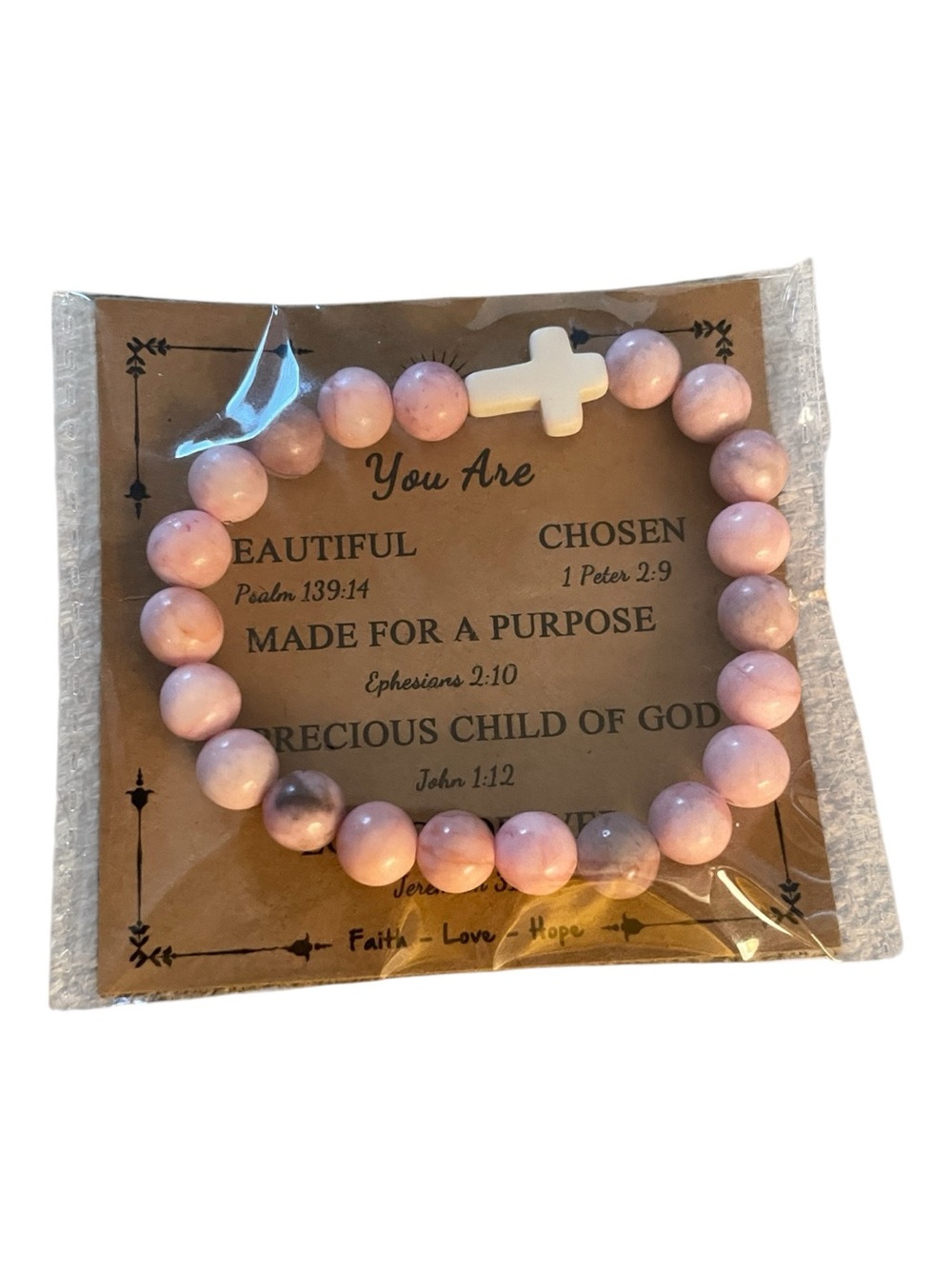 Faith Beaded Cross Bracelet NWOT